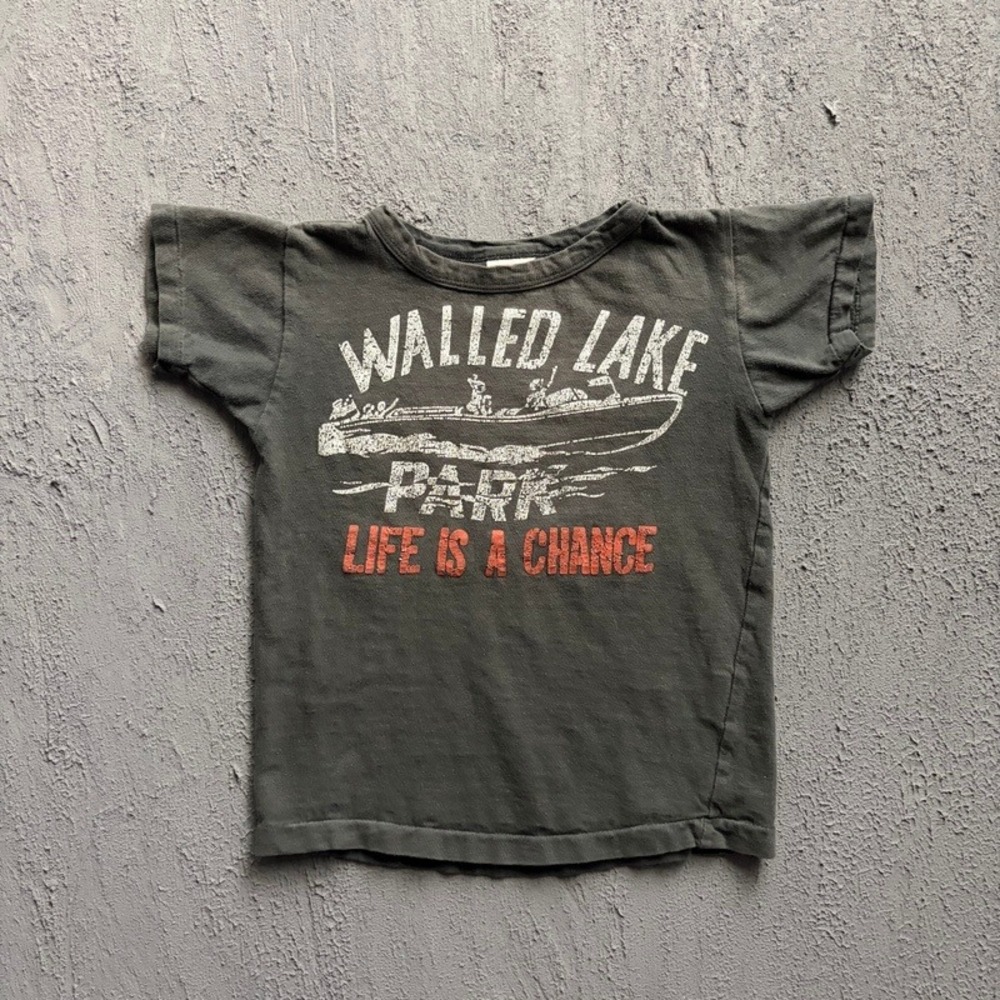 Denim & Dungaree T-Shirt S-Medium 120CM Gray Walled Lake Park Japan Baby Tee